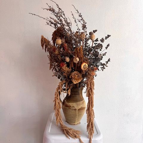 'Autumn' -  Dried Flowers in Pottery Jug