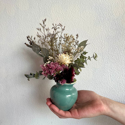 'Rhoda' - Dried Arrangement in Vintage Vase