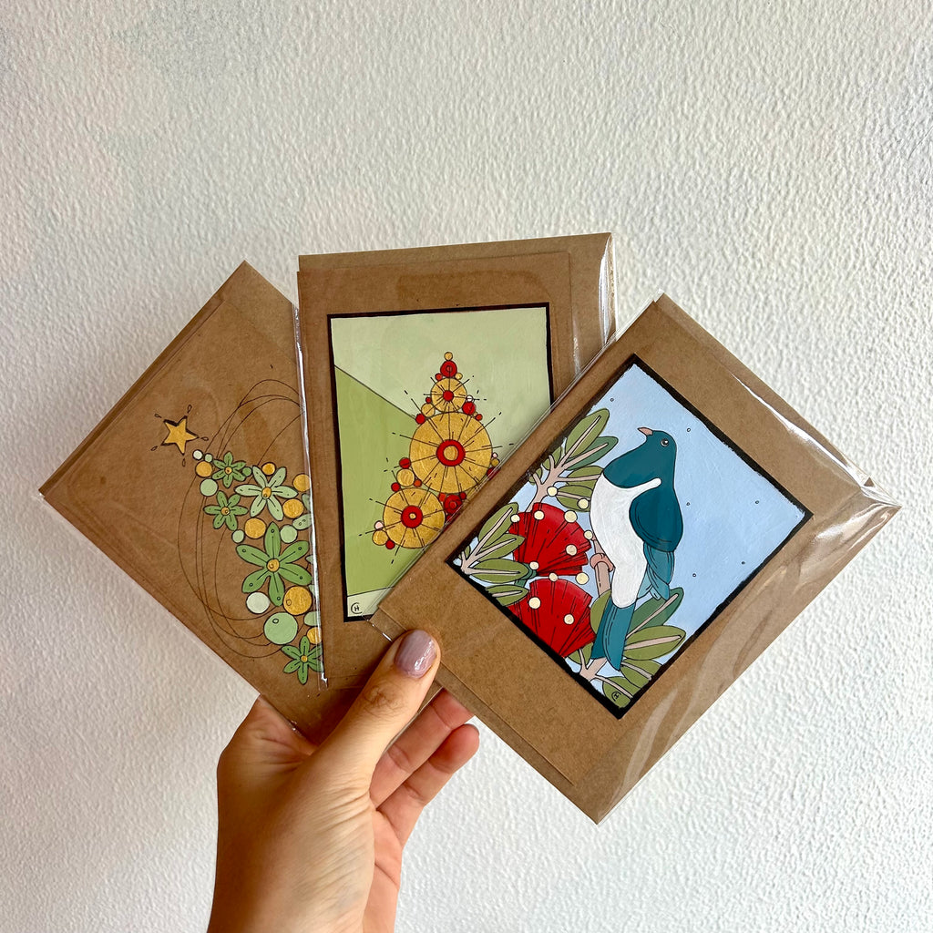 christmas card hand painted wellington thorndon khandallah