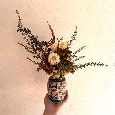 'Mira' - Dried Arrangement in Vintage Vase