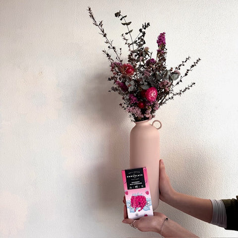 'Raspberry' - Dried Flowers in Vase