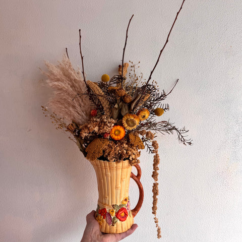 'Heidi' - Dried Flowers in Vintage Vase