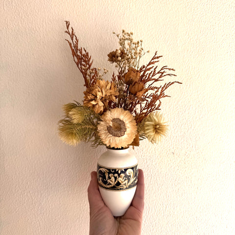 'Demeter' - Dried Arrangement in Vintage Vase