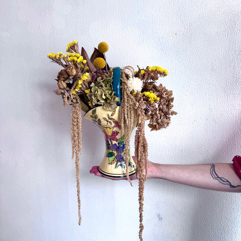 'Diane' - Dried Flowers in Vintage Vase