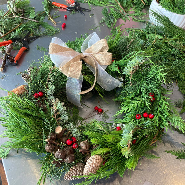 christmas wreath workshop wellington florist