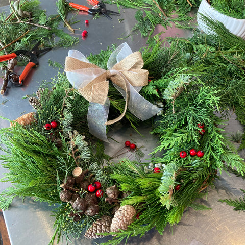 Fresh Christmas Wreath - Workshop