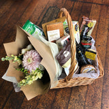 gift hamper with flowers wellington