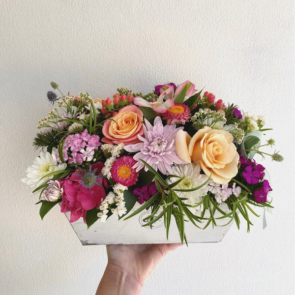 flowers in box crate wellington hospital delivery