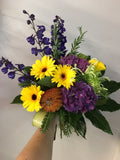 funky, bright, bouquet, flower delivery, wellington, CBD